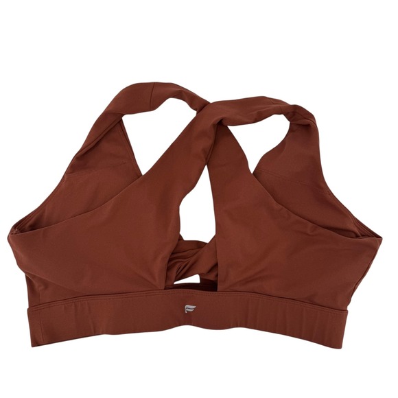 Fabletics Oasis Twist Front Sports Bra Rust Mahogany Athletic Workout Top 1X - Picture 4 of 5